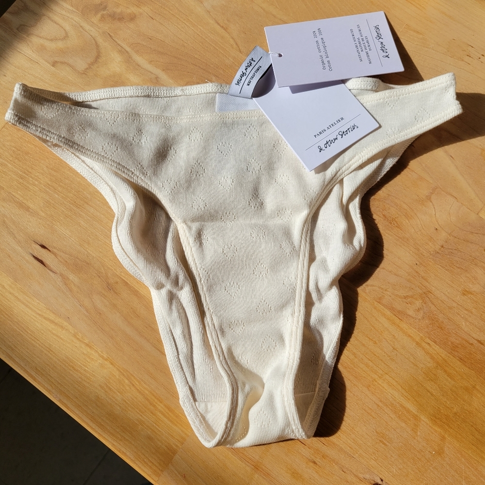 & Other Stories high leg cream white bikini underwear xs